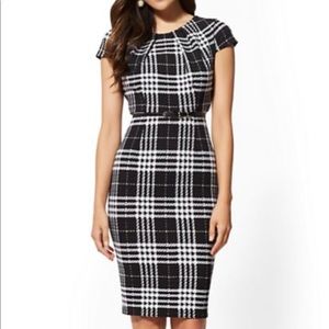 Black Plaid Sheath Dress - 7th Avenue NYCO SM